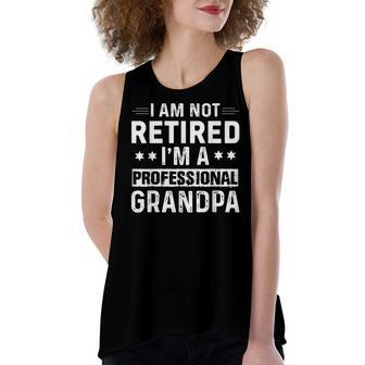 Grandpa For Men Funny Fathers Day Retired Grandfather Women's Loose Fit Open Back Split Tank Top - Seseable