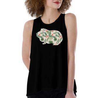 Guinea Pig Flower Girl Print Floral Cavy Women's Loose Tank Top | Mazezy