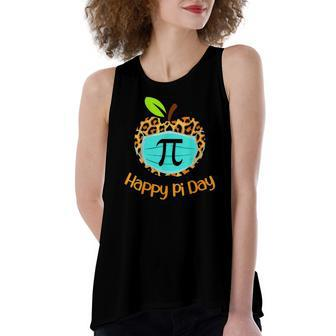Happy Pi Day Love Math Teacher Leopard Pi Mask Women's Loose Tank Top | Mazezy