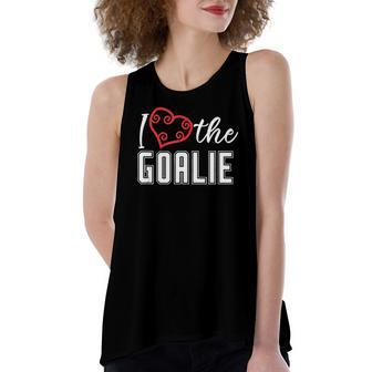 Heart The Goalie Lacrosse Mom Lax For Boys Girls Team Women's Loose Tank Top | Mazezy
