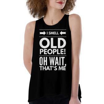 I Smell Old People Fifty 50Th Birthday Gag Joke Father Gift Women's Loose Fit Open Back Split Tank Top - Seseable