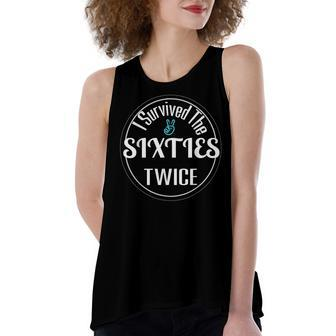 I Survived The 60S Sixties Twice 70Th Birthday Gift Women's Loose Fit Open Back Split Tank Top - Seseable