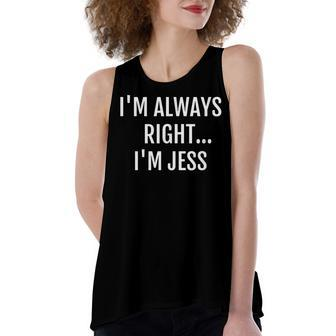 Im Jess  Funny Sarcastic Saying Name Humor Women's Loose Fit Open Back Split Tank Top