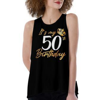Its My 50Th Birthday 1971 Gift Fifty Years Old Anniversary Women's Loose Fit Open Back Split Tank Top - Seseable