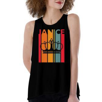 Janice Idea For Girls First Name Vintage Janice Women's Loose Tank Top | Mazezy