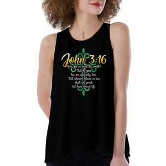 John 316 For God So Loved The World Christian Women's Loose Tank Top | Mazezy