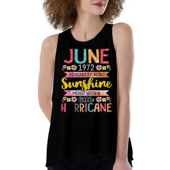 June Girl 1972 50 Birthday 50 Year Awesome Since 1972 Women's Loose Fit Open Back Split Tank Top - Seseable