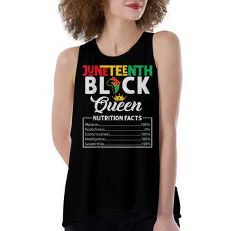 Junenth Black Queen Nutritional Facts Freedom Day Women's Loose Tank Top | Mazezy UK