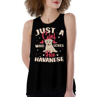 Just A Girl Who Loves Her Havanese Dog Women's Loose Fit Open Back Split Tank Top - Monsterry DE