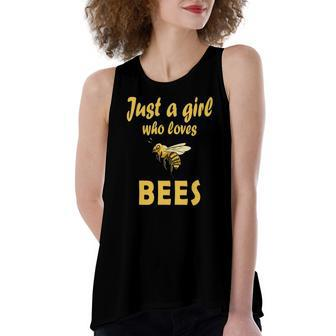 Just A Girl Who Loves Bees Beekeeping Bee Girls Women's Loose Tank Top | Mazezy UK