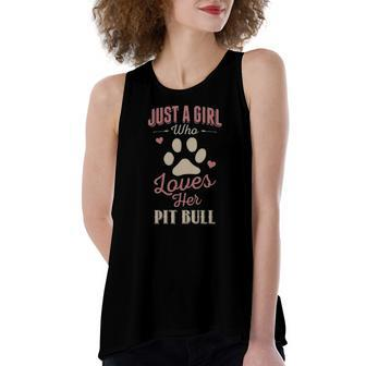 Just A Girl Who Loves Her Pit Bull Dog Lover Women's Loose Tank Top | Mazezy