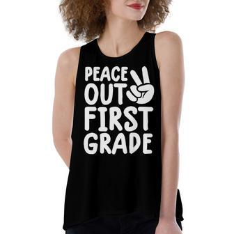 Kids Peace Out 1St Grade For Boys Girls Last Day Of School V2 Women's Loose Fit Open Back Split Tank Top - Seseable