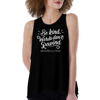Be Kind Words Dont Rewind Orange Kindness Women's Loose Tank Top | Mazezy