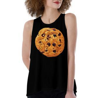 Large Cookie Halloween Funny Costume Women's Loose Fit Open Back Split Tank Top - Seseable