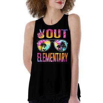 Last Day Of School Peace Out Elementary Teacher Women's Loose Tank Top | Mazezy