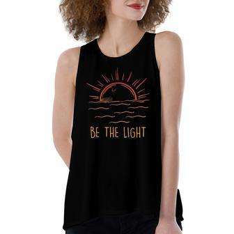 Be The Light Let Your Light Shine Waves Sun Christian Women's Loose Tank Top | Mazezy