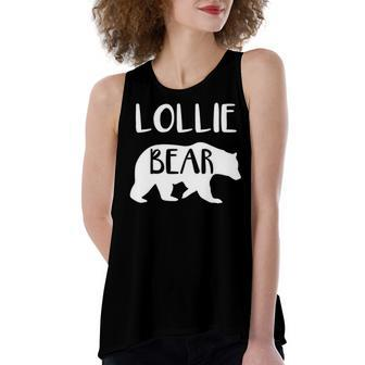 Lollie Grandma Gift Lollie Bear Women's Loose Fit Open Back Split Tank Top - Seseable