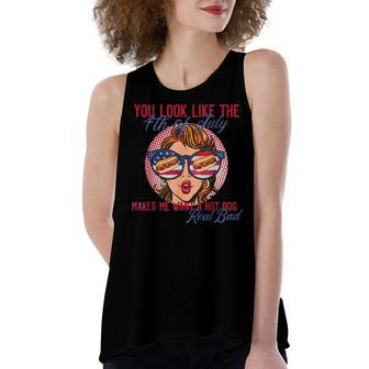 You Look Like The 4Th Of July Makes Me Want A Hot Dog Women's Loose Tank Top | Mazezy