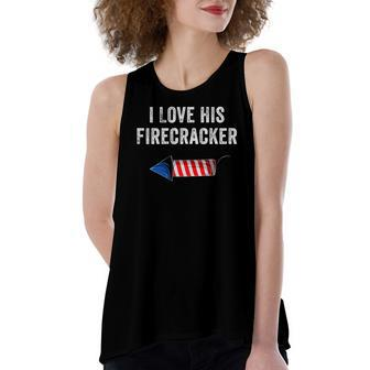 I Love His Firecracker Matching Couple 4Th Of July Wife Gf Women's Loose Tank Top | Mazezy