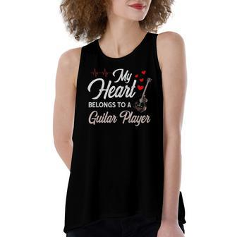 I Love My Guitar Player Husband Wife Valentines Women's Loose Tank Top | Mazezy