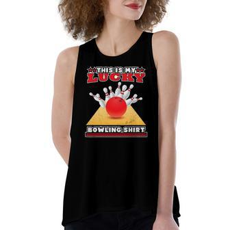 Lucky Bowling Lover Graphic For And Bowler Women's Loose Tank Top | Mazezy