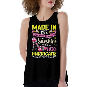 Made In 1972 50 Year Old Gift 50Th Birthday Girl Queen Mom Women's Loose Fit Open Back Split Tank Top - Seseable