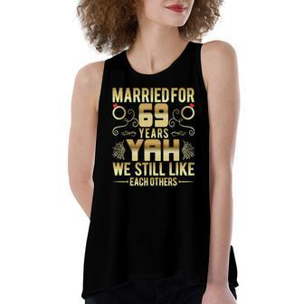 Married For 69 Years 69Th Wedding Anniversary Husband Wife Women's Loose Tank Top | Mazezy