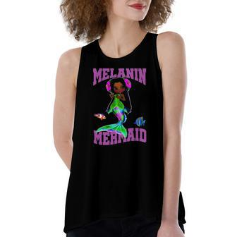 Mermaid Melanin Poppin African American Girl Women's Loose Tank Top | Mazezy