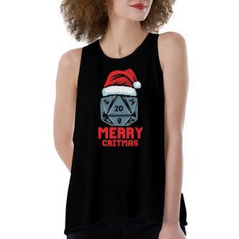 Merry Critmas D20 Tabletop Rpg Gamer Christmas Women's Loose Tank Top | Mazezy UK