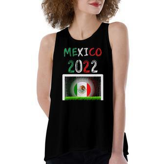 Mexico 2022-Mexican Patriotic Flag Soccer Ball Futbol Fans Women's Loose Tank Top | Mazezy