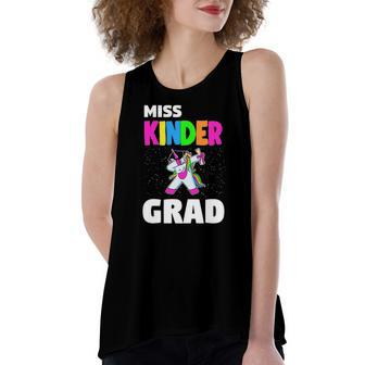 Miss Kinder Grad Kindergarten Graduation Unicorn Women's Loose Tank Top | Mazezy