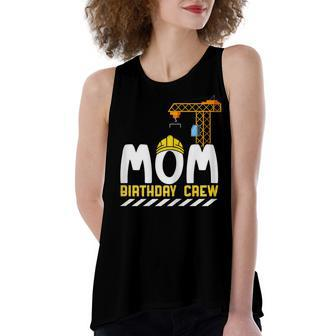 Mom Birthday Crew Construction Birthday Boy Mommy Women's Loose Fit Open Back Split Tank Top - Seseable