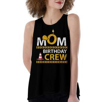 Mom Birthday Crew Construction Birthday Party Supplies Women's Loose Fit Open Back Split Tank Top - Seseable