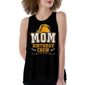 Mom Of The Birthday Boy Construction Crew Party Women's Loose Fit Open Back Split Tank Top - Seseable