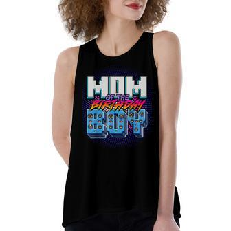Mom Of The Birthday Boy Matching Family Video Game Party Women's Loose Fit Open Back Split Tank Top - Seseable