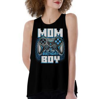 Mom Of The Birthday Boy Matching Video Game Birthday Party Women's Loose Fit Open Back Split Tank Top - Seseable