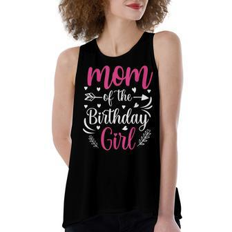 Mom Of The Birthday Girl Mama And Daughter Bday Party Women's Loose Fit Open Back Split Tank Top - Seseable