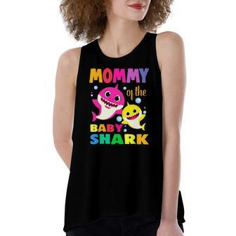 Mommy Of The Birthday Shark Mom Matching Women's Loose Tank Top | Mazezy