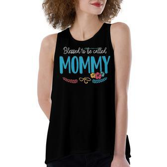 Mommy Gift Blessed To Be Called Mommy Women's Loose Fit Open Back Split Tank Top - Seseable