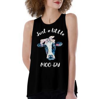 Moody Cow Lovers Farm Clothes Cowgirl Women's Loose Fit Open Back Split Tank Top | Favorety UK