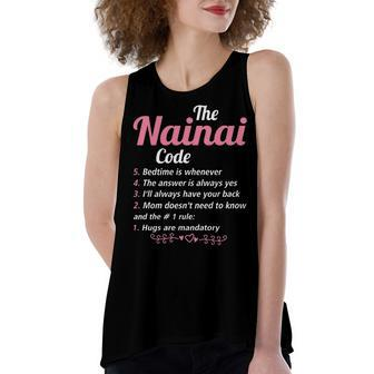 Nainai Grandma Gift The Nainai Code Women's Loose Fit Open Back Split Tank Top - Seseable