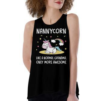 Nanny Grandma Gift Nanny Unicorn Women's Loose Fit Open Back Split Tank Top - Seseable