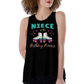 Niece Of The Birthday Princess Roller Skating Women's Loose Fit Open Back Split Tank Top - Seseable