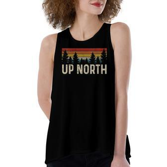 Up North Vintage Hiking Nature Camping Alaska Pnw Hiker Women's Loose Tank Top | Mazezy