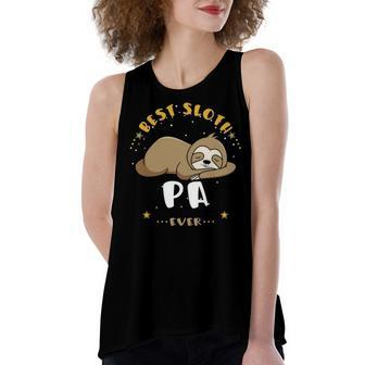 Pa Grandpa Gift Best Sloth Pa Ever Women's Loose Fit Open Back Split Tank Top - Seseable