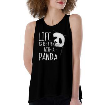 Panda Lovers Life Is Better With A Panda Bear Women's Loose Tank Top | Mazezy