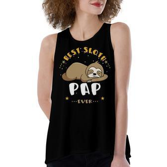 Pap Grandpa Gift Best Sloth Pap Ever Women's Loose Fit Open Back Split Tank Top - Seseable