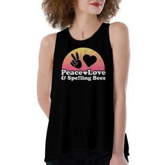 Peace Love And Spelling Bees Spelling Bee Women's Loose Tank Top | Mazezy