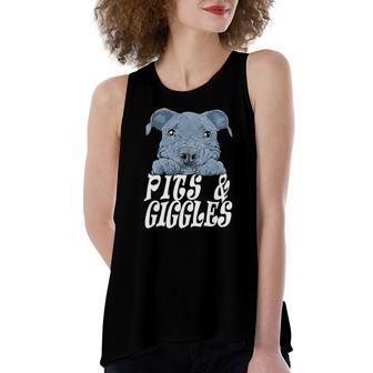 Pitbull Pibble Mom Dad Pits And Giggles Women's Loose Tank Top | Mazezy