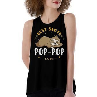 Pop Pop Grandpa Gift Best Sloth Pop Pop Ever Women's Loose Fit Open Back Split Tank Top - Seseable